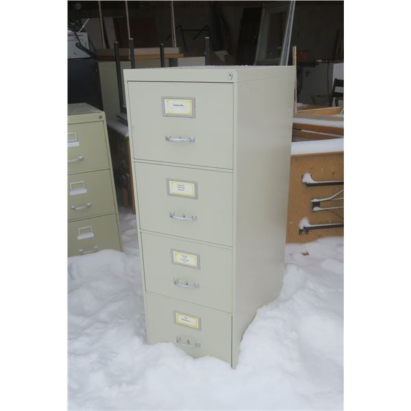 4 Drawer Metal Filing Cabinet Off-white - 27x19x52H"