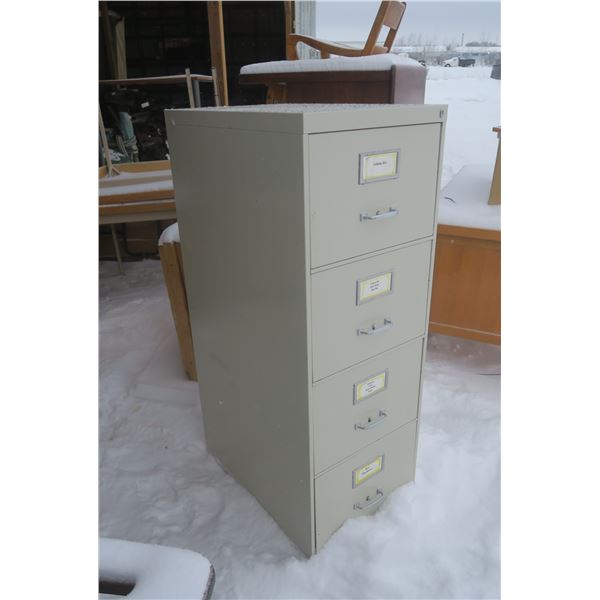 4 Drawer Metal Filing Cabinet Off-white - 27x19x52H"