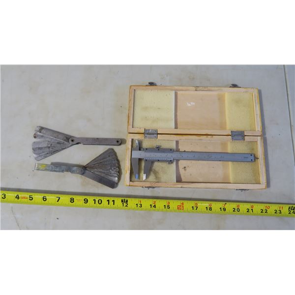 2 Sets of Feeler Gauges and Vernier Caliper Tool