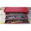 Image 3 : 3 Drawer Tool Chest with Assorted Tools 26"W x 12.5"D x 9"H