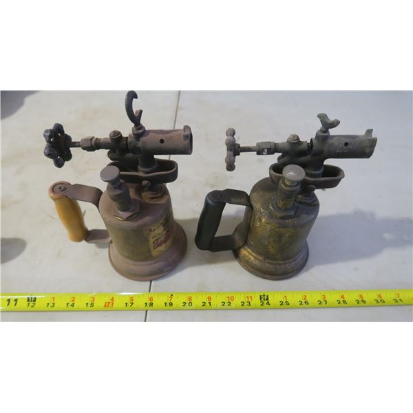 2 Vintage Brass Blow Torches