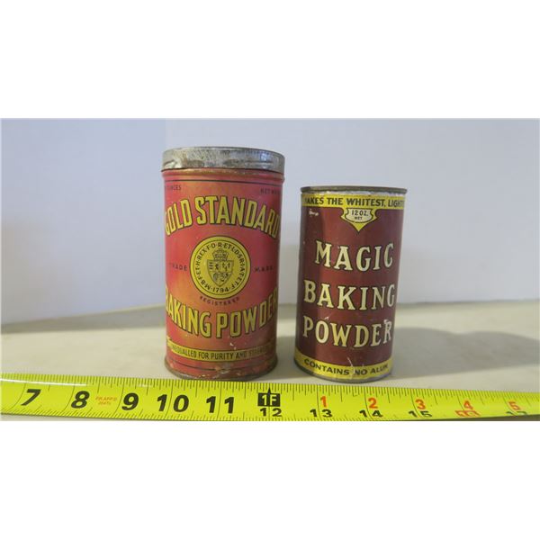 2 Vintage Baking Powder Tins