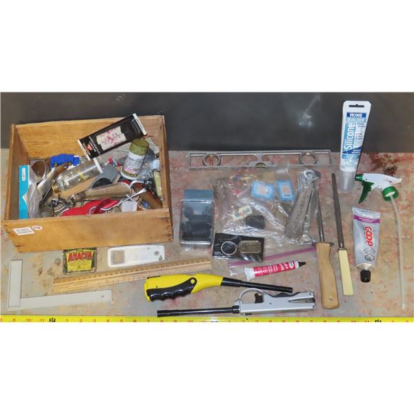 Wooden Box with assorted Tools