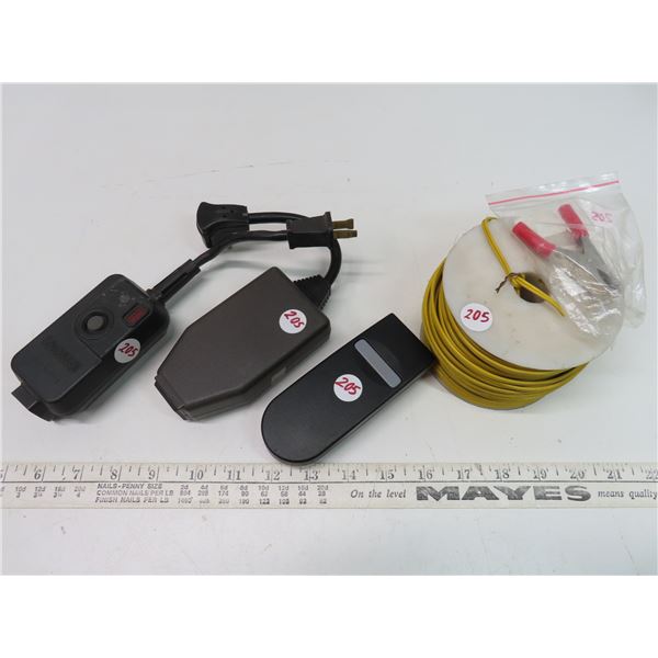 Noma Photo electric switch + Heath Zenith Remote control + Wire/cord spool