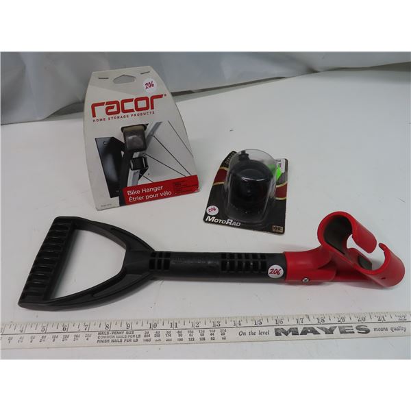 Racor Bike Hanger + Shovel grip handle + Fuel Cap