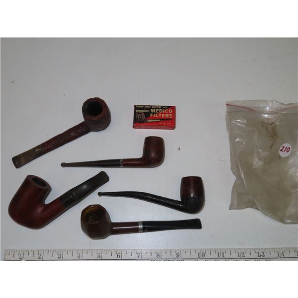 Antique Assorted Pipes + Genuine Medico filters