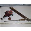 Image 1 : Antique hand crank grinder + Scarp + Sharpening rod