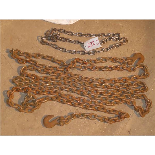 2 metal chains (1 is approximately 23ft long, 1 is approximately 6ft long)