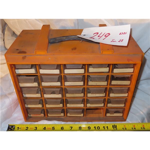 Orange Storage organizer tower for screws/nuts/bots/nails/etc.