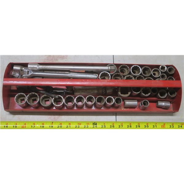 Set of 1/2" Drive Sockets w/ Swivel Ratchet & Extensions