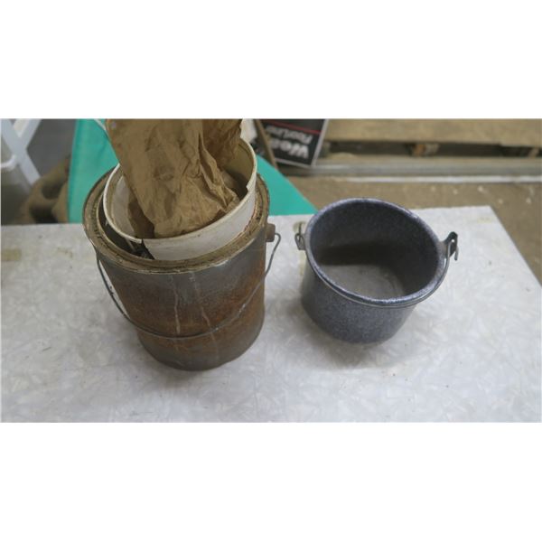 Assorted Nails and Enamel Pot