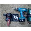 Image 2 : 14.4 V Makita drill, 2 batteries and charger, drill bit driver set, and angle hammer attachment, mak