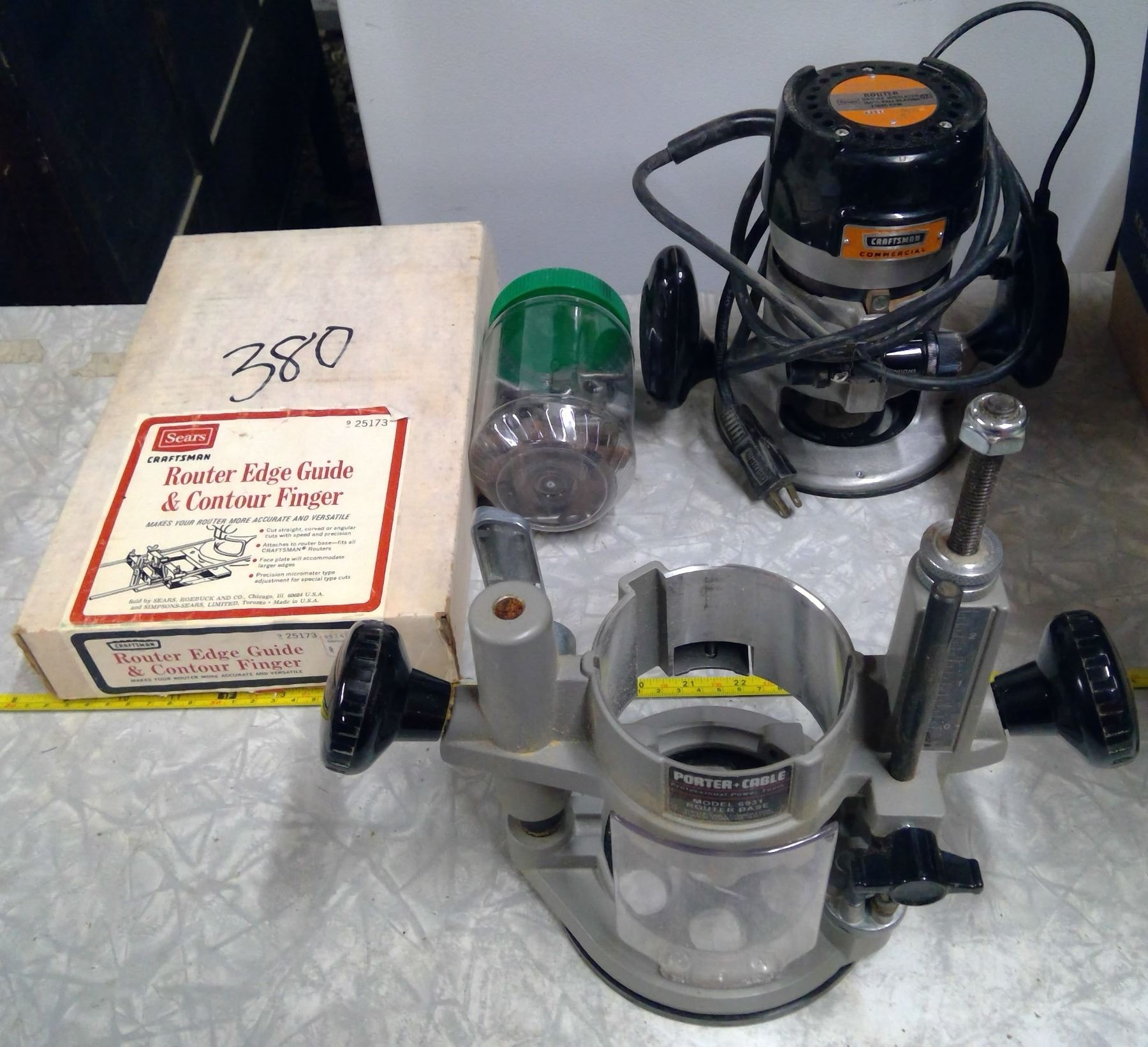 Router edge guide and contour finger, Craftsman commercial router ...