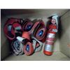 Image 1 : 2 sets of booster cables (12') 4 tie down straps, dry fire extinguisher