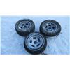 Image 1 : 3 Slotted Aluminum Rims with Tires - 14" - Tires not good