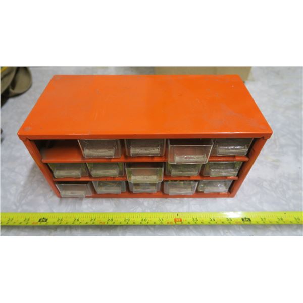 Small Storage Drawers with Misc. Screws, Grommets - Missing 1 Drawer