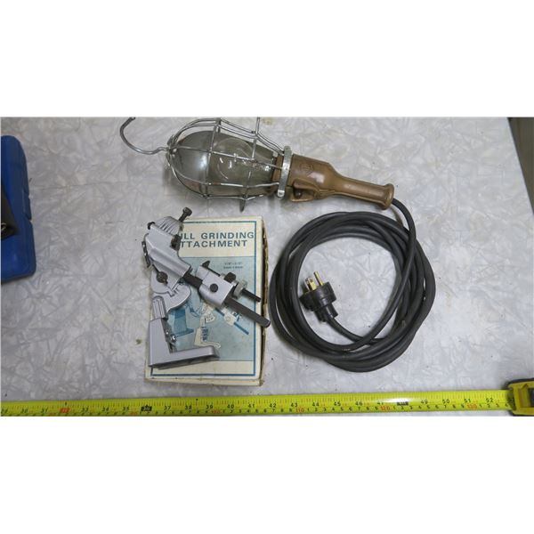 Drill Grinding Attachment and Trouble Light - Cable Approx. 15ft
