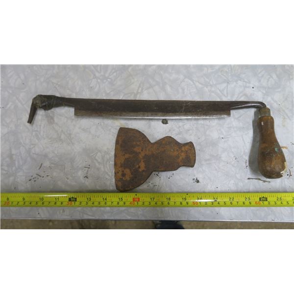 Spokeshave and Axe Head - Needs Handle