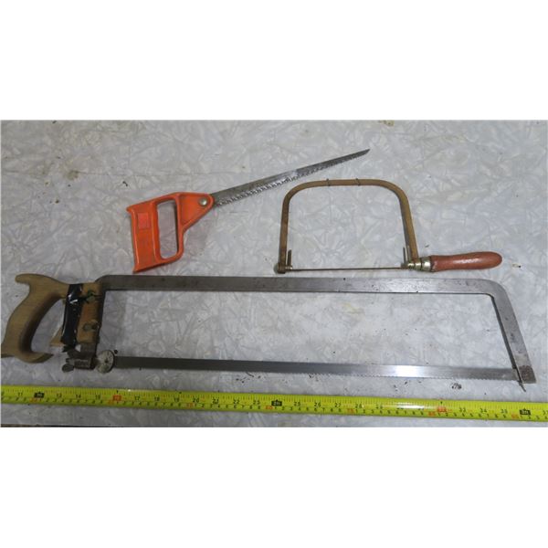 3 Hand Saws - 1 Broken Handle