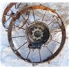 Image 4 : 2 Antique metal wheels (1 is 25" diameter. 1 is 29.5" diameter)