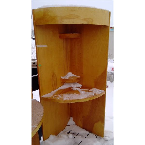 Corner shelf with light ( 28X28X78)