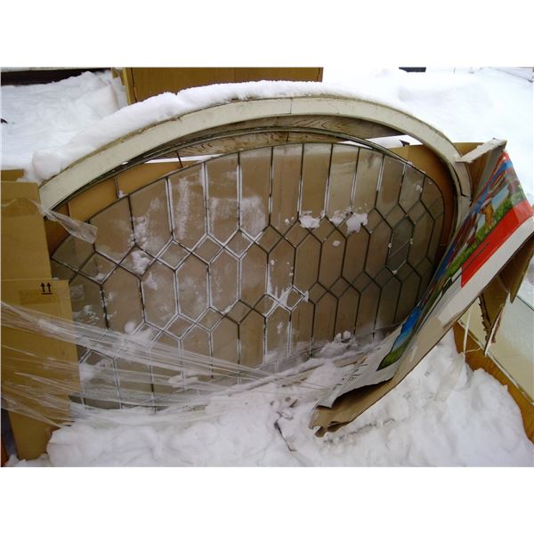 Picturess glass in semi circle shape and lead dividers-some glass missing