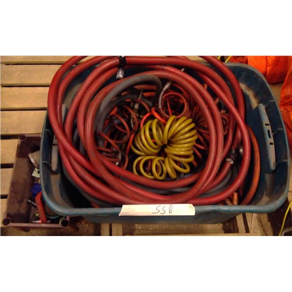 Tote used air hoses , regulators and seperators