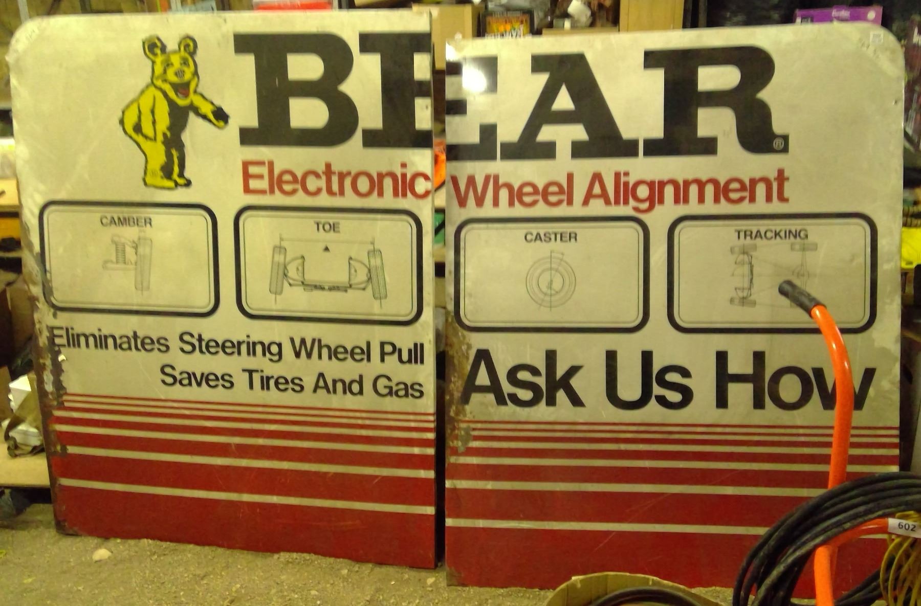 Vintage BEAR wheel alignment sign - Schmalz Auctions