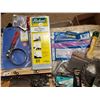 Image 3 : LARGE ASSORTMENT OF TOOLS - ELECTRICAL CORDS, SAWS, HITCH, DRAIN AUGER, TAPE MEASURE, ETC