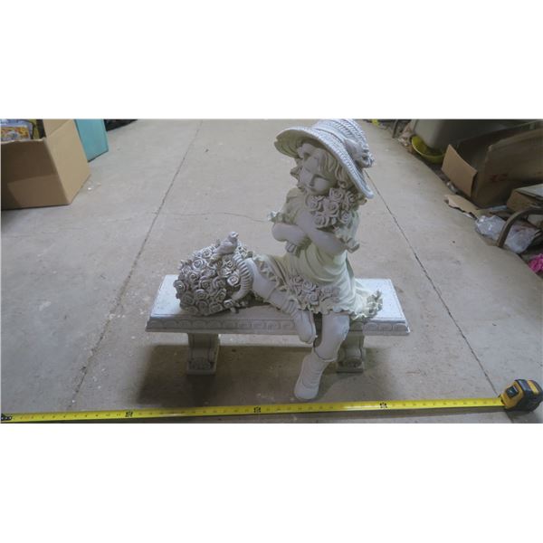 Garden Decoration - Little Girl on Bench