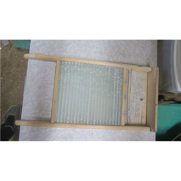 vintage glass washboard