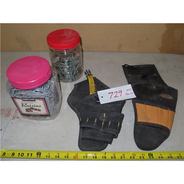 Lot of nails and screws + Kuny's & BDG tool holsters