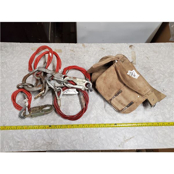 lot of safety cables + tool belt