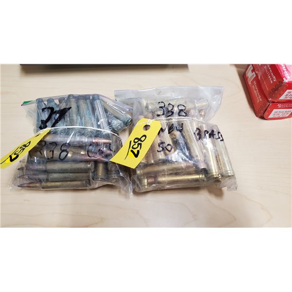 Lot of 338 win mag ammunition -27 live + 69 brass (50 brand new)  (cannot ship, PAL required)