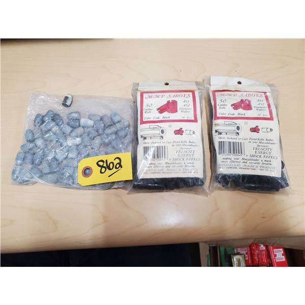 lot of 50 cal. Lead bullets & 100 MMP sabots