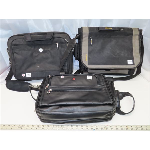 3 laptop bags (brands include Targus, Dell, Wencer