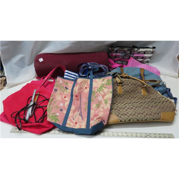 Box of Bags & cushion