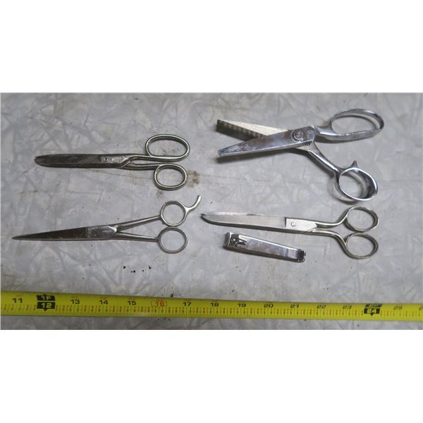 assorted scissors and nail clippers