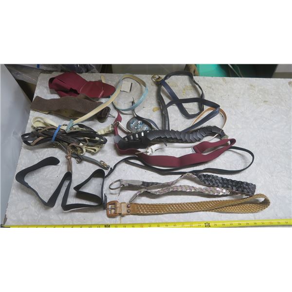 lot of assorted womens belts and purse straps