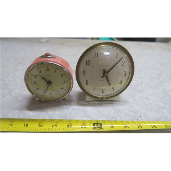2 vintage alarm clocks