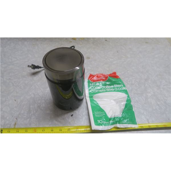 betty crocker coffee grinder and cone coffee filters