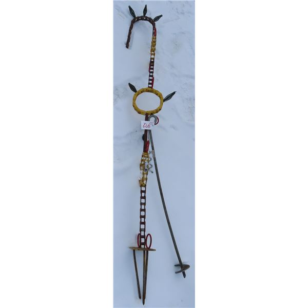 Home made Christmas candy cane decoration (using chain) + 2 ground stakes