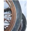 Image 4 : 2 Antique steel rims with wheels implement tires 7.50-36, 11.25-28