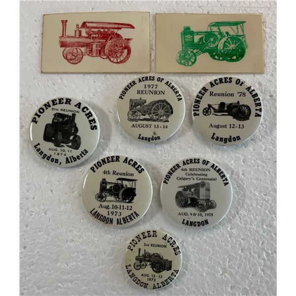 27. 1970s Pioneer Acres Alberta Steam Show Pinbacks