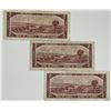Image 2 : 3 – 1954 $2 bills MU4578447, OU0757280 & PU0448328 B/R  part of 1st set of bills featuring Q.E.II   
