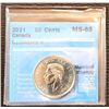 Image 1 : 2021 50 cent100th Anniversary of Canada's Coat of Arms adopted 100 years ago (1921) by proclamation 