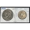 Image 1 : 1977 Eisenhower Dollar & 1974 D Kennedy ½ dollar   Nice combination take a close look at the details