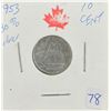 Image 1 : 1953 10 cent 80% Silver  only 17,706,395 minted                                                     