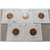 Image 1 : 1982 1984 1985 1987 & 1990 Pennies all have nice toning to them                                     