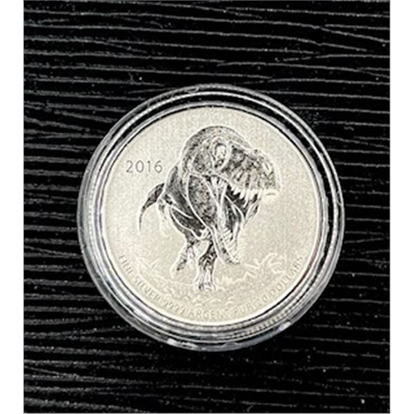 1/4 oz 2016 Tyrannosaurus Rex $20 Silver Coin 99.99% fine Silver ...